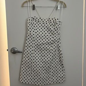 Mini white polka dot dress
